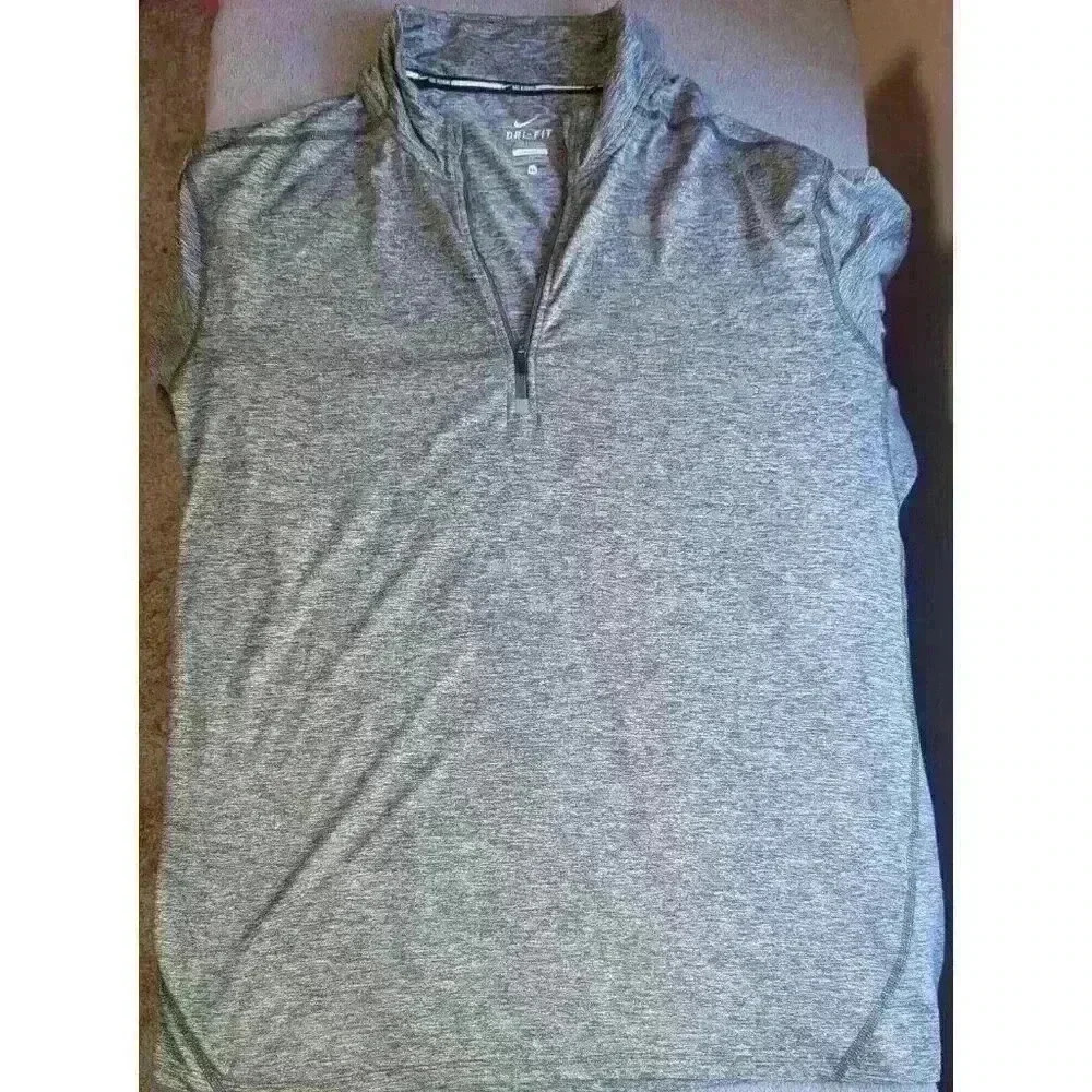 Nike Shirt Mens XL Gray Element Dri-Fit Running Sports Half Zip Performance